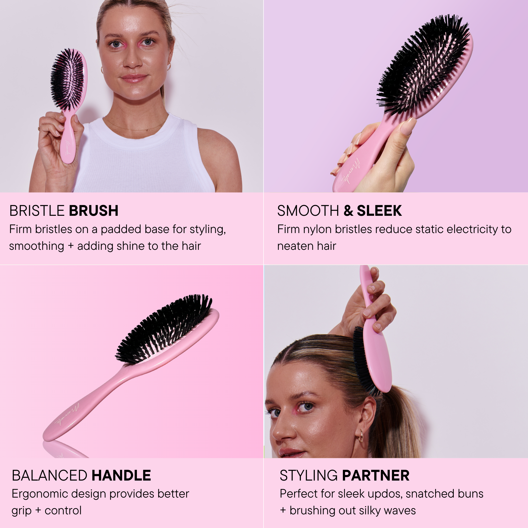 Brosse à brushing - Rose caractéristique