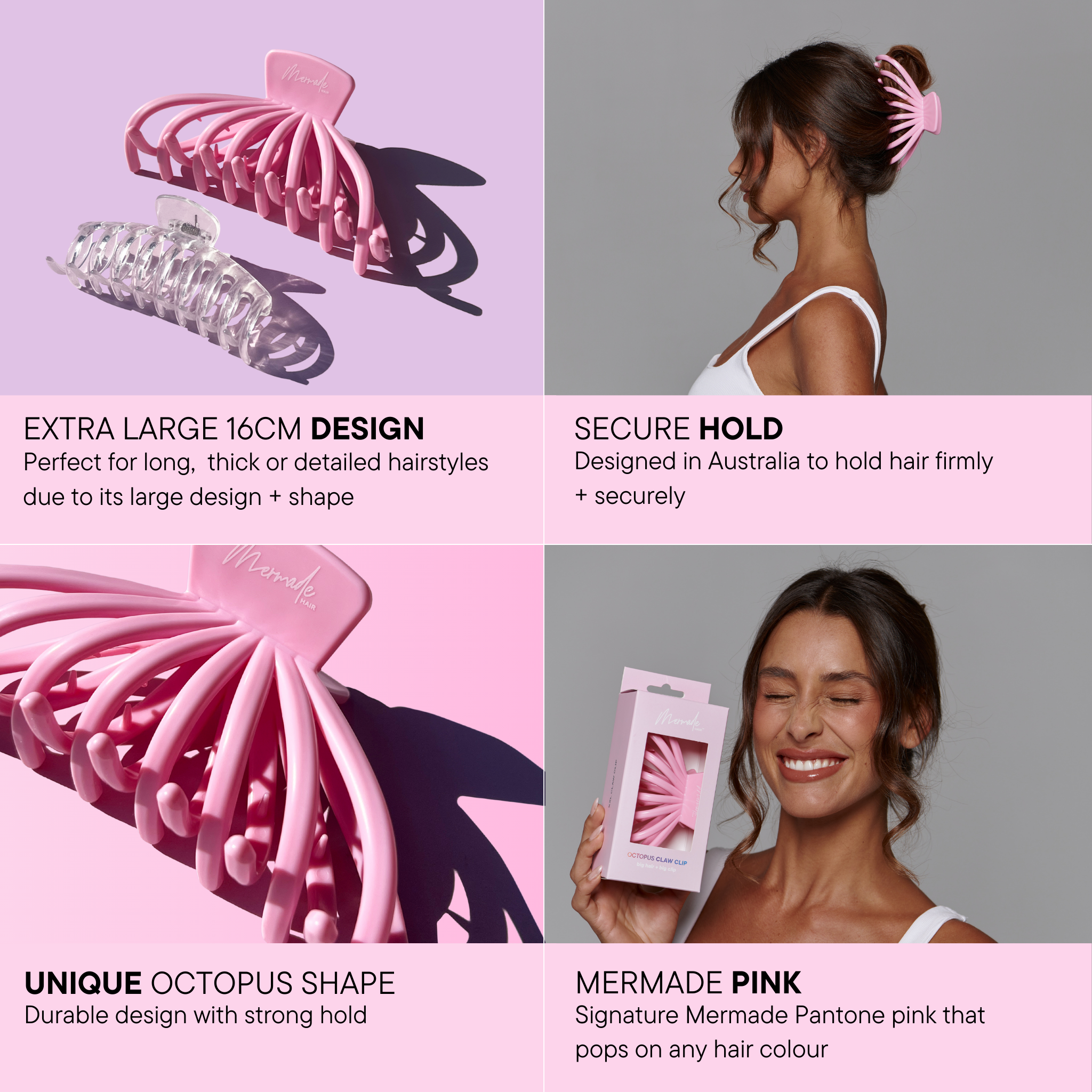 Features and benefits of the Octopus Clip by Mermade Hair