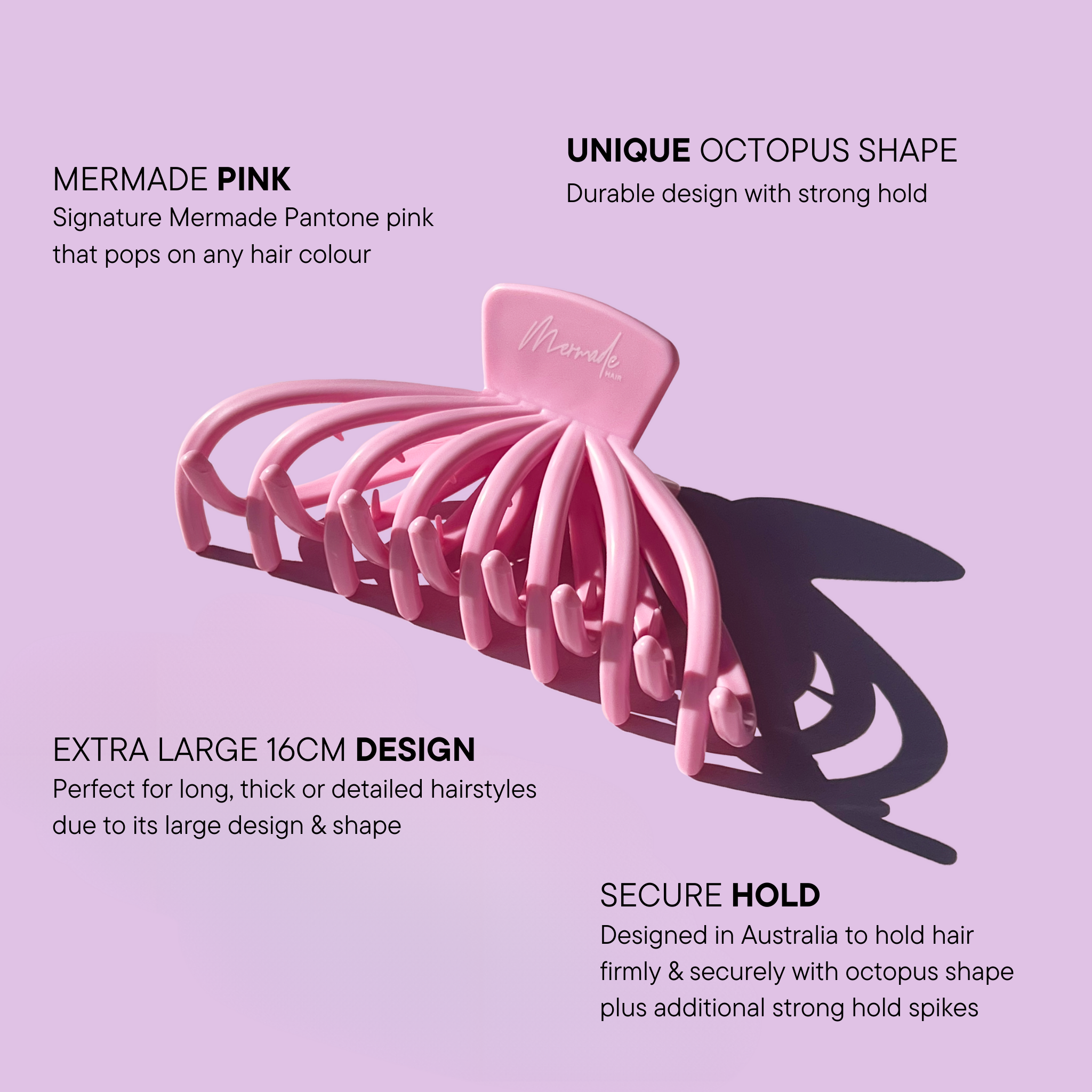 Features and benefits of the Octopus Clip by Mermade Hair