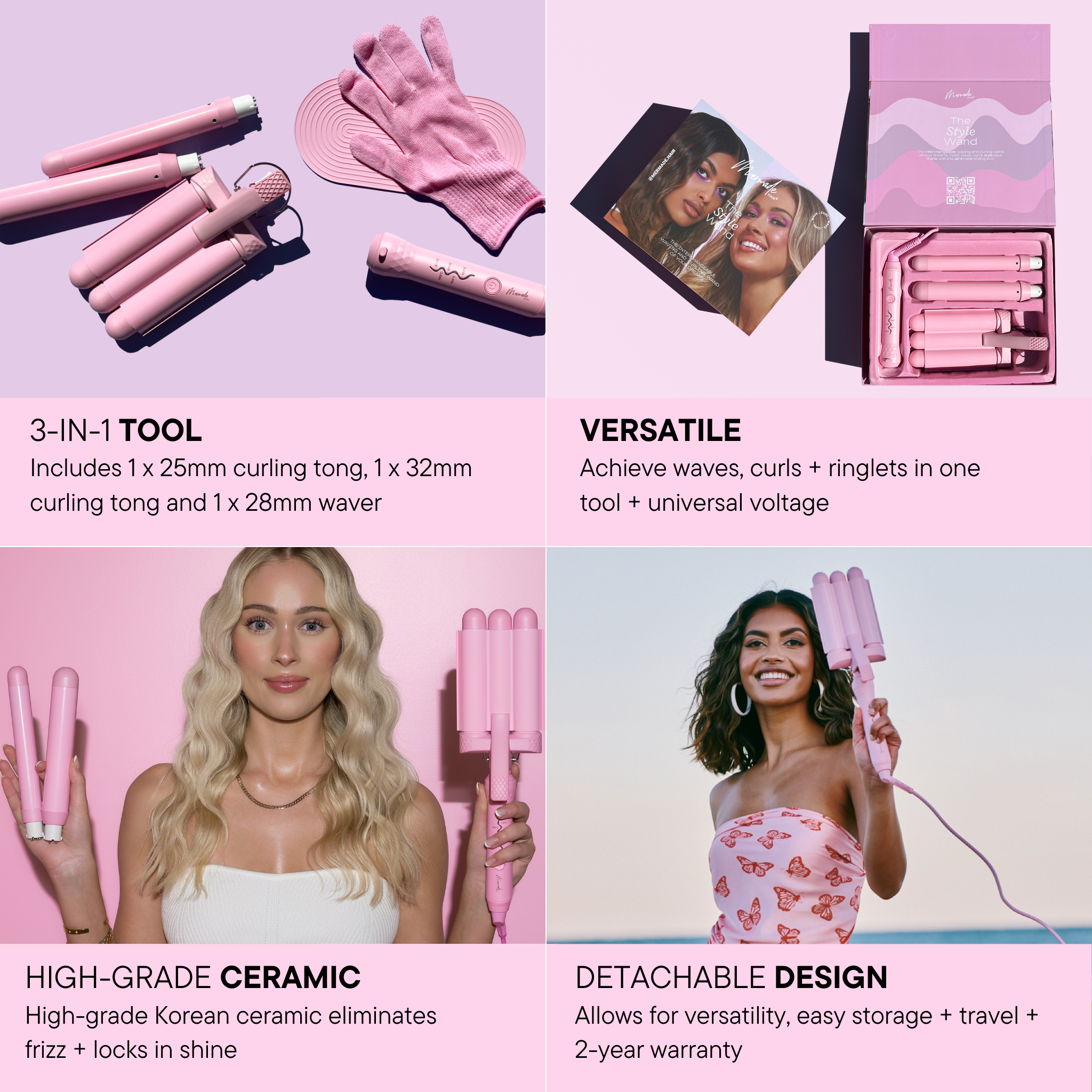 Features and benefits of the Style Wand by Mermade Hair