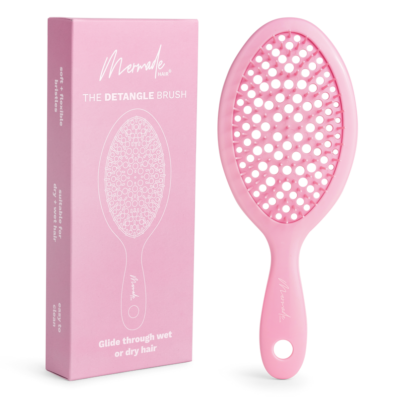 Mermade Hair Detangle Brush in signature pink with box