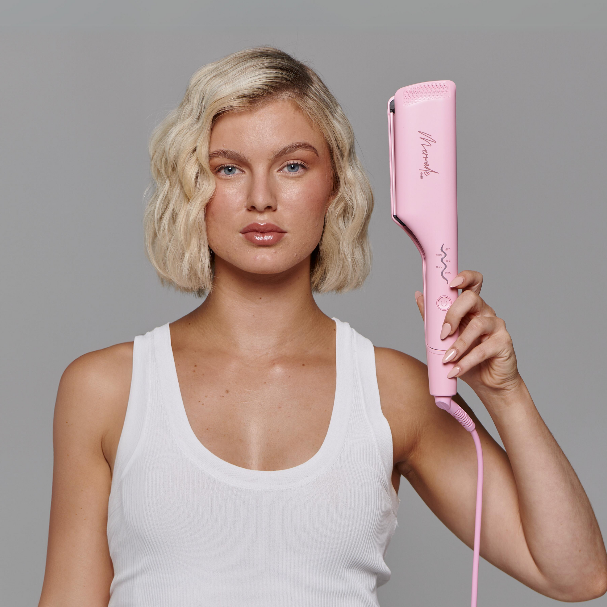 Double Waver - Pink  results on short blonde hair