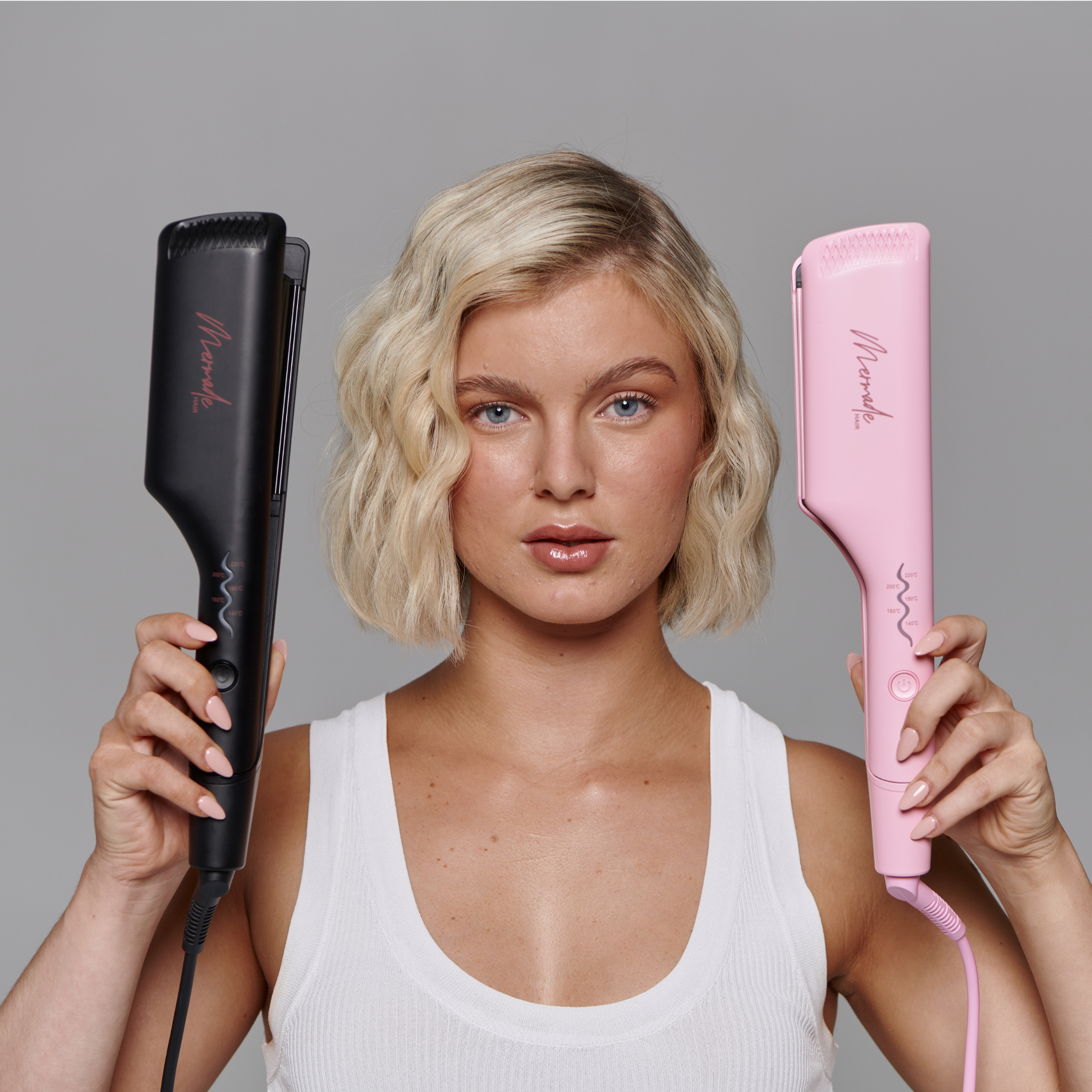 Double Waver - Pink results on short blonde hair