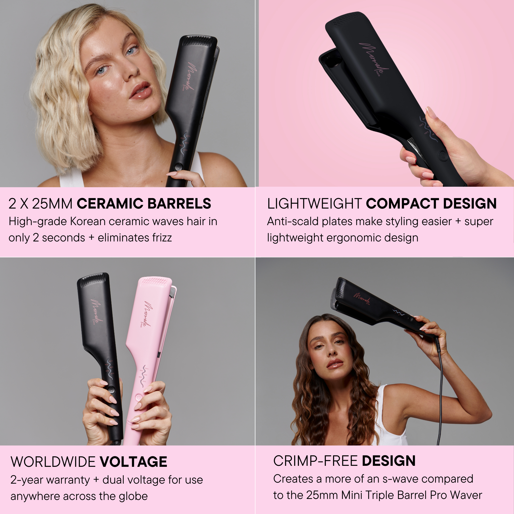 Features and benefits of the Double Waver - Black