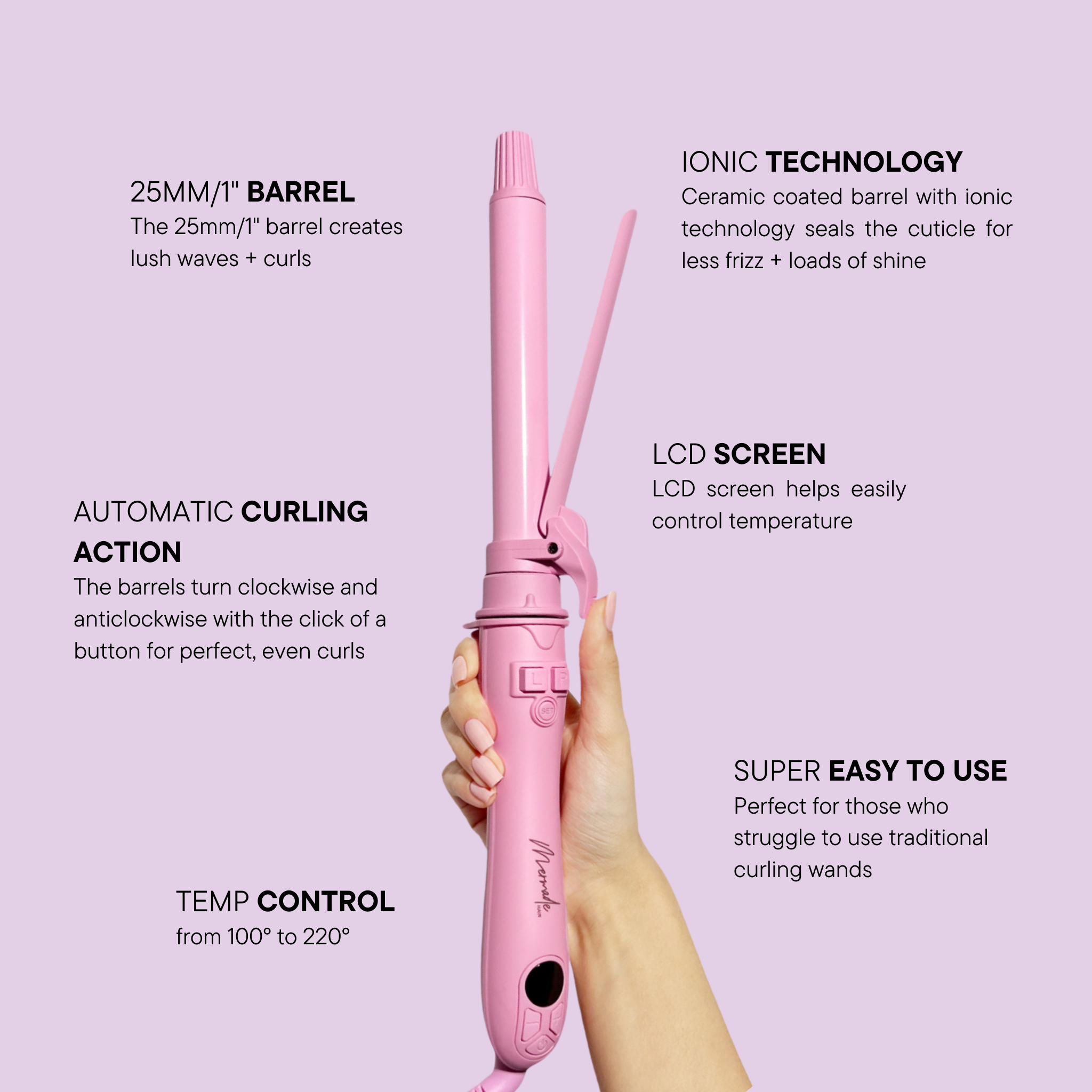 Features and benefits of the Spin - Pink by Mermade