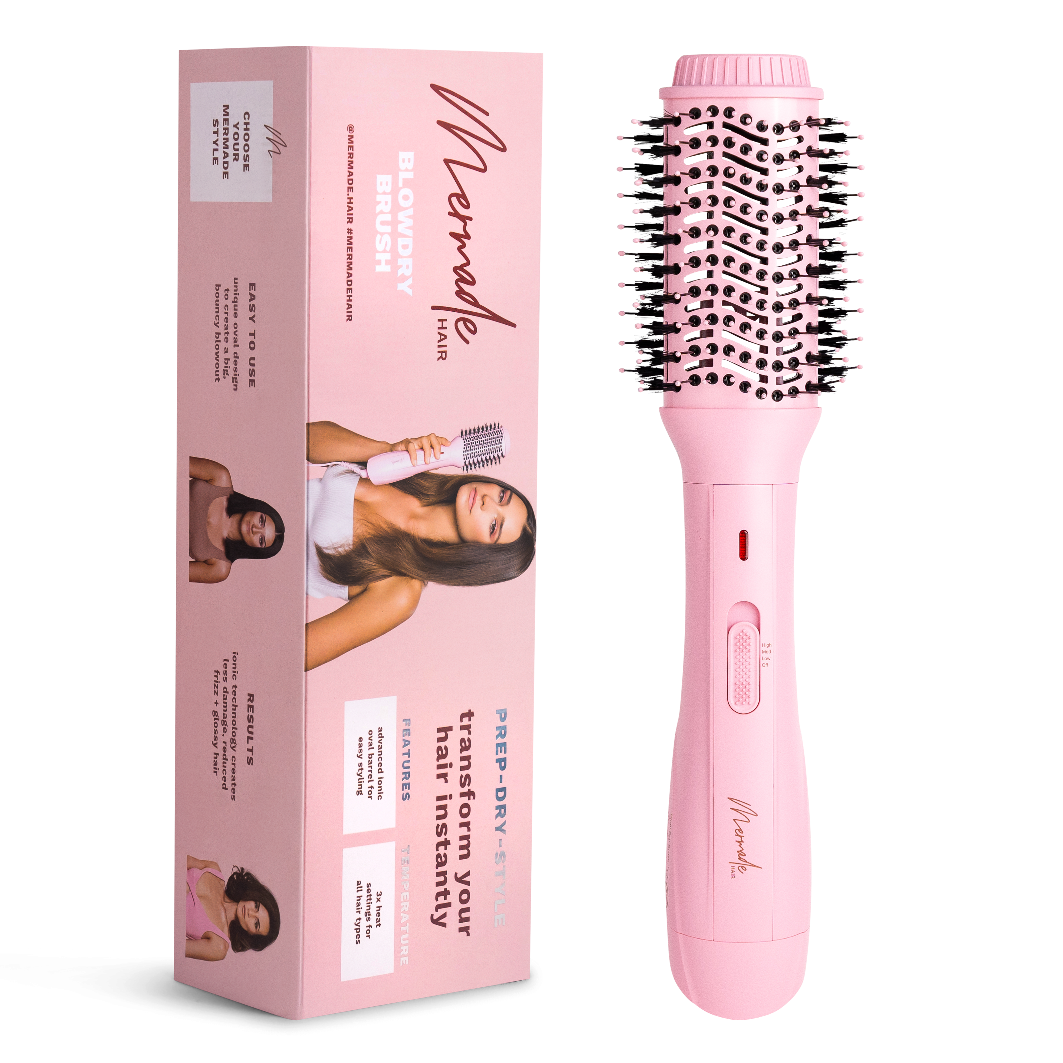 Brosse à brushing - Rose caractéristique